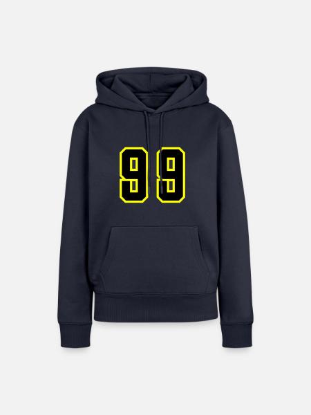99 Zahl Trikot - Frauen Premium Bio Hoodie - Navy