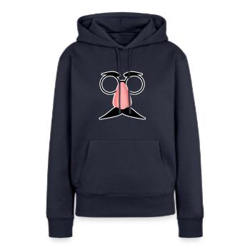 Nez de moustache de glaces - Sweat à capuche Premium bio Femme - bleu marine - Devant - Julia (174cm)