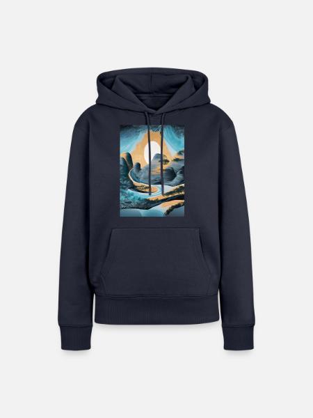 Abstrakte Landschaft - Abstract Landscape - Frauen Premium Bio Hoodie - Navy