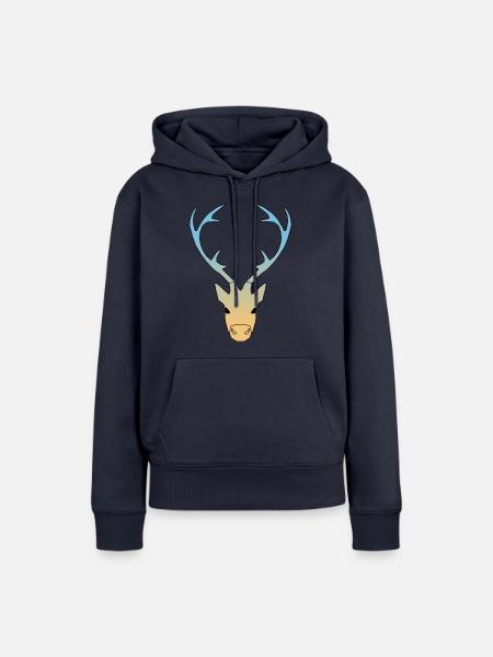 hirsch in farbe - Frauen Premium Bio Hoodie - Navy