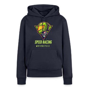 Speed Racing - Frauen Premium Bio Hoodie - Navy - Vorne - Julia (174cm)