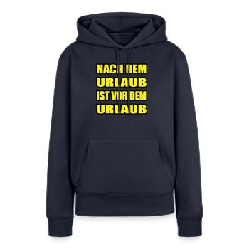 urlaub - Frauen Premium Bio Hoodie - Navy - Vorne - Julia (174cm)