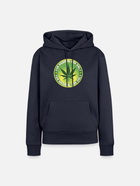 Marijuana Weed Gras - Frauen Premium Bio Hoodie - Navy
