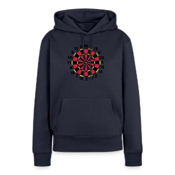 Dartboard - Frauen Premium Bio Hoodie - Navy - Vorne - Julia (174cm)