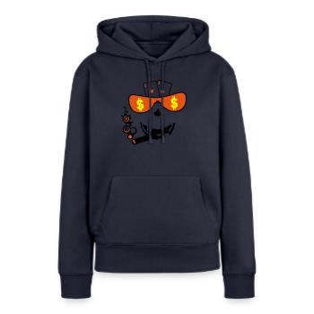 Card Poker als Paar Smiley Bluff - Frauen Premium Bio Hoodie - Navy - Vorne - Julia (174cm)
