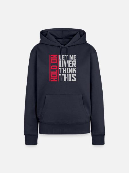Let me overthink this - Frauen Premium Bio Hoodie - Navy