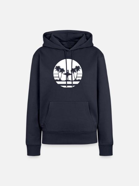 Surfing Surfboard Surfer Geschenksidee - Frauen Premium Bio Hoodie - Navy