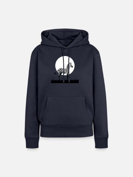 Zebra Minimalismus - Frauen Premium Bio Hoodie - Navy