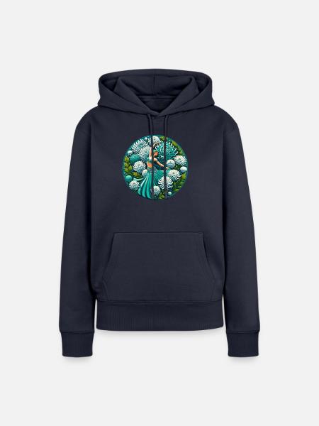 Blaugrüne Bauchtänzerin - Frauen Premium Bio Hoodie - Navy