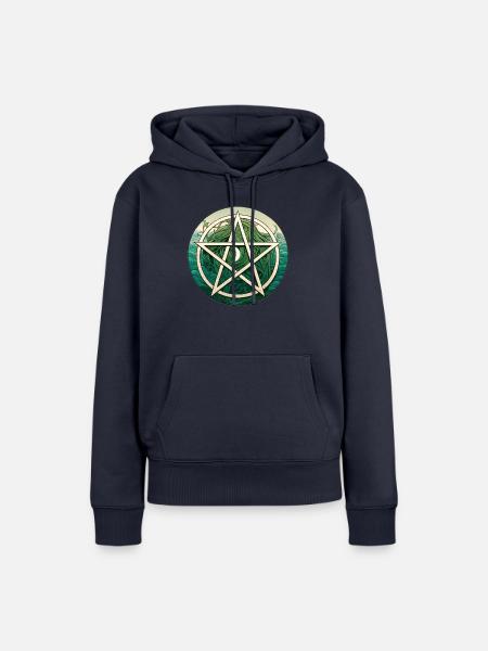 Grünes Pentakel - Frauen Premium Bio Hoodie - Navy