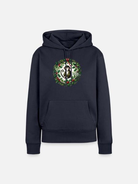 Weihnachtsaffe - Frauen Premium Bio Hoodie - Navy