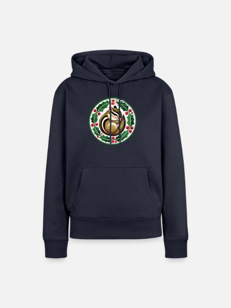 Streifenhörnchen-Weihnachten - Frauen Premium Bio Hoodie - Navy