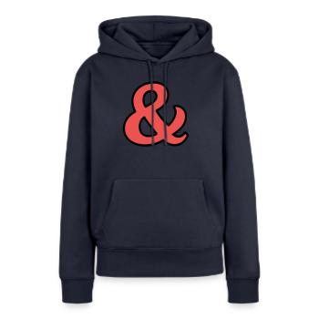 Und Zeichen - Frauen Premium Bio Hoodie - Navy - Vorne - Julia (174cm)