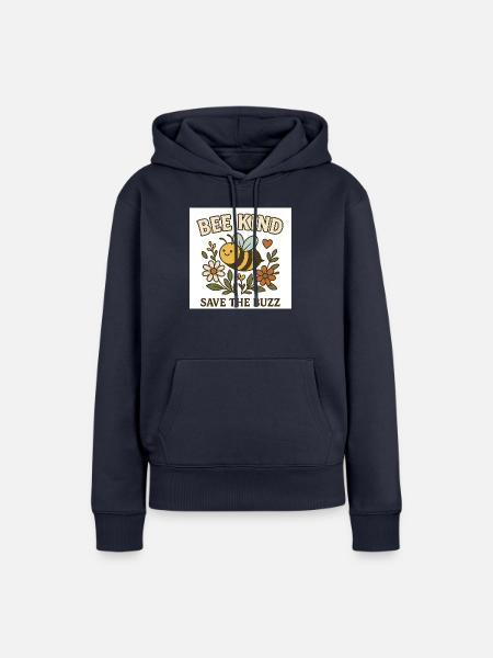Be kind white - Frauen Premium Bio Hoodie - Navy