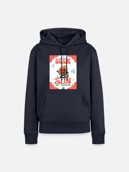 Seek the Sun- Retro - Frauen Premium Bio Hoodie - Navy