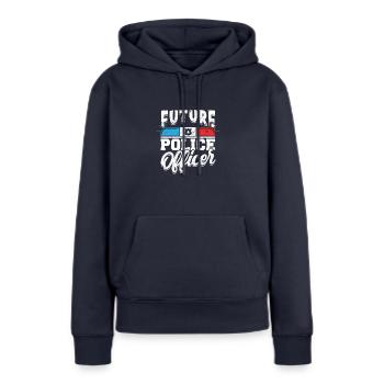 Futur policier Ma carrière - Correctionnel - Sweat à capuche Premium bio Femme - bleu marine - Devant - Julia (174cm)
