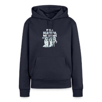 Es ist ein schöner Tag, um Zähne zu retten - Zahnarzt - Frauen Premium Bio Hoodie - Navy - Vorne - Julia (174cm)