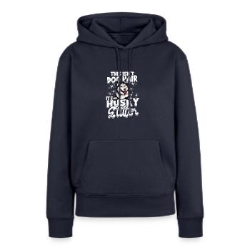 This isn't dog hair it's husky glitter - pet - Women’s Premium Organic Hoodie - navy - Front - Julia (174cm)
