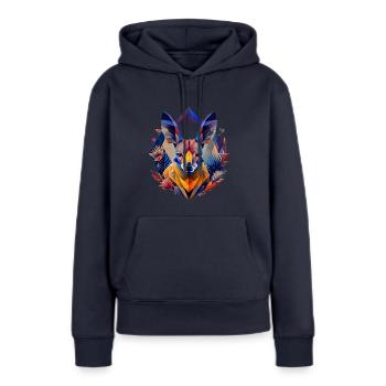 Geometrische Fauna, Känguru, Geo Wild - Frauen Premium Bio Hoodie - Navy - Vorne - Julia (174cm)