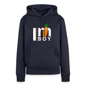 Je suis une carotte ! Carrot Boy ! Les fans du champion ! - Sweat à capuche Premium bio Femme - bleu marine - Devant - Julia (174cm)