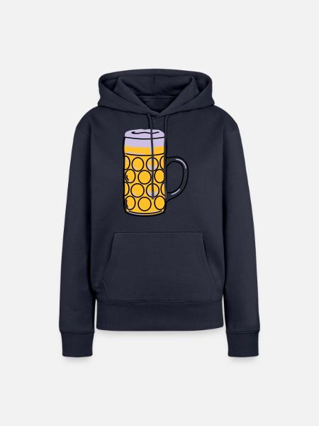 Bierkrug, Schoppen, Maß - Frauen Premium Bio Hoodie - Navy