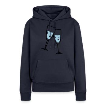 glas sekt - Frauen Premium Bio Hoodie - Navy - Vorne - Julia (174cm)
