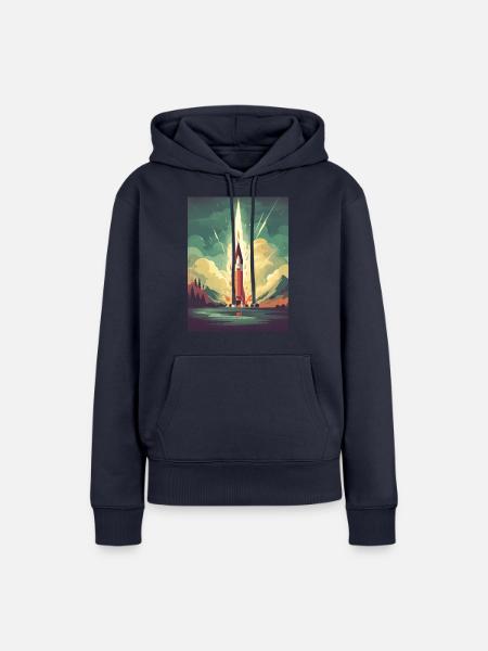 Rocket Launch - Frauen Premium Bio Hoodie - Navy