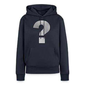 Satzzeichen Fragezeichen Silber - Frauen Premium Bio Hoodie - Navy - Vorne - Julia (174cm)