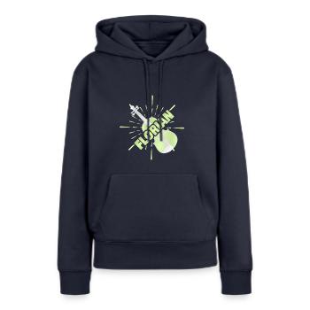Orchestre Florian - Sweat à capuche Premium bio Femme - bleu marine - Devant - Julia (174cm)