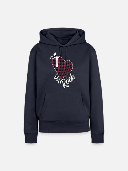 Ich liebe Rock - Frauen Premium Bio Hoodie - Navy