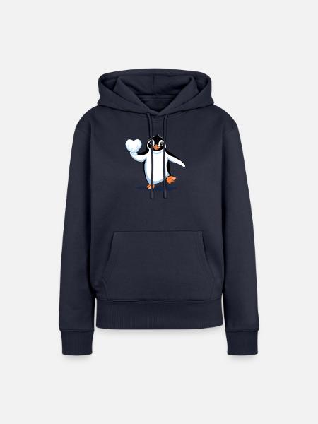 Verliebter Pinguin - Frauen Premium Bio Hoodie - Navy