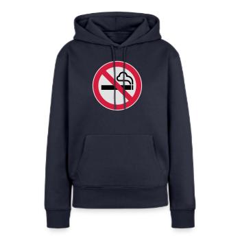 No smoking sign - Frauen Premium Bio Hoodie - Navy - Vorne - Julia (174cm)