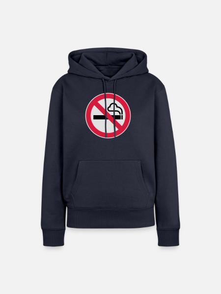 No smoking sign - Frauen Premium Bio Hoodie - Navy
