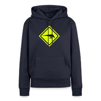 hang glider roadsign - Sweat à capuche Premium bio Femme - bleu marine - Devant - Julia (174cm)