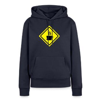 coffee roadsign - Sweat à capuche Premium bio Femme - bleu marine - Devant - Julia (174cm)