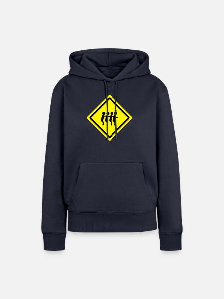 party train roadsign - Frauen Premium Bio Hoodie - Navy
