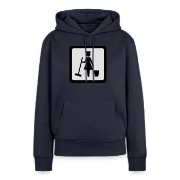 Putzfrau - Frauen Premium Bio Hoodie - Navy - Vorne - Julia (174cm)