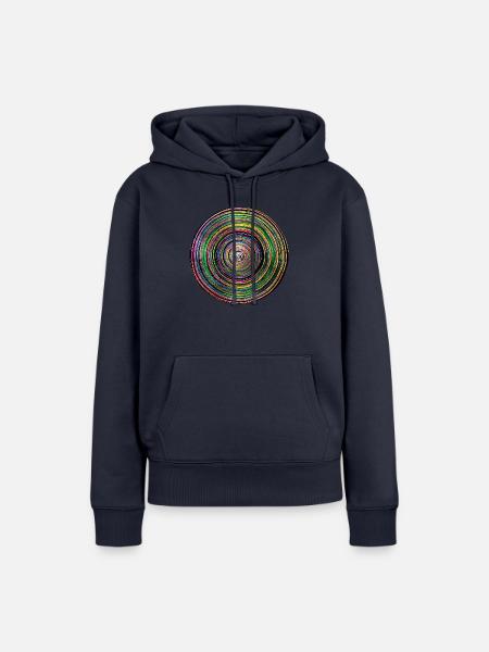 Hypnotischer Kreis - Frauen Premium Bio Hoodie - Navy