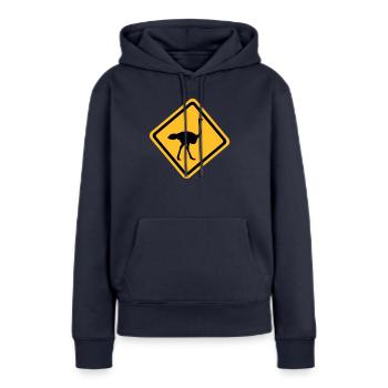 Strauß - Frauen Premium Bio Hoodie - Navy - Vorne - Julia (174cm)