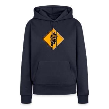 Superbike Road Sign - Frauen Premium Bio Hoodie - Navy - Vorne - Julia (174cm)
