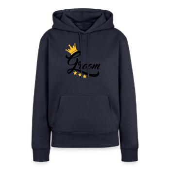 groom - Sweat à capuche Premium bio Femme - bleu marine - Devant - Julia (174cm)