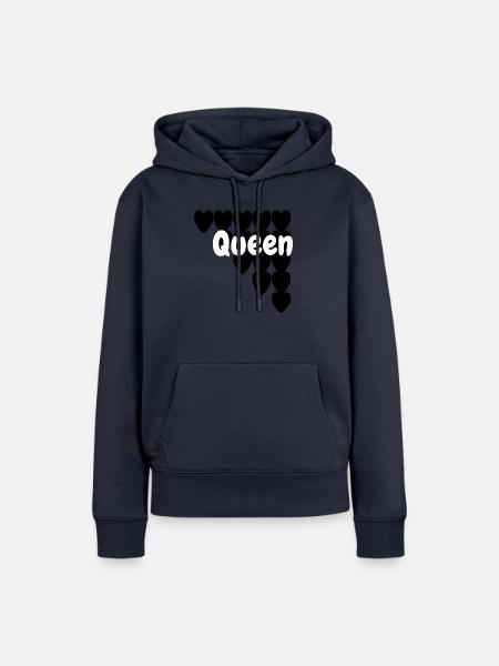 Liebe King Queen - Frauen Premium Bio Hoodie - Navy