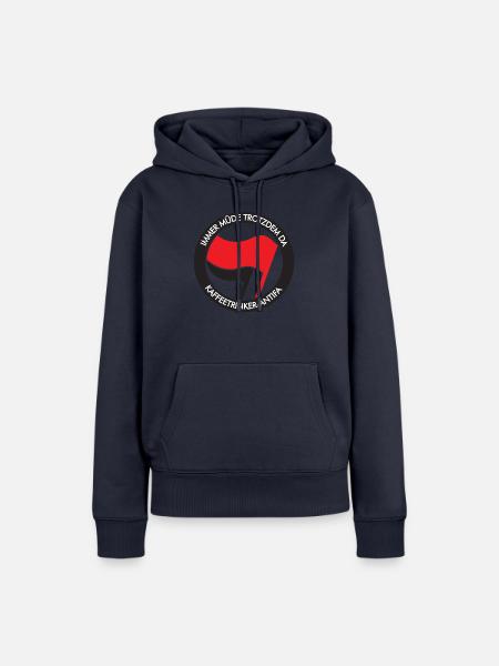 IMMER MÜDE TROTZDEM DA, KAFFEETRINKER-ANTIFA - Frauen Premium Bio Hoodie - Navy