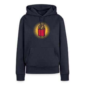 Strahlen Pommes Frites - Frauen Premium Bio Hoodie - Navy - Vorne - Julia (174cm)