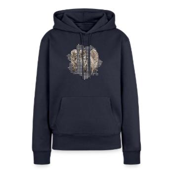 Stylo - Sweat à capuche Premium bio Femme - bleu marine - Devant - Julia (174cm)