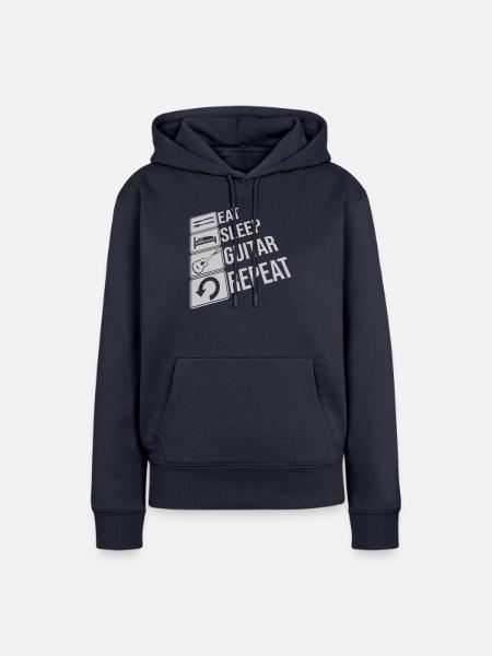 Rock Eat Sleep Repeat - Frauen Premium Bio Hoodie - Navy