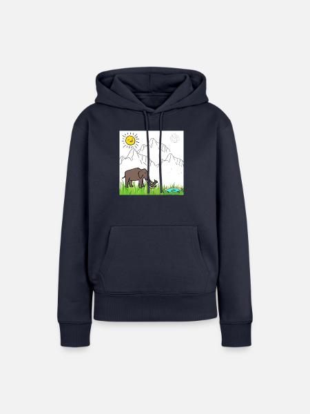 Elephant - Frauen Premium Bio Hoodie - Navy