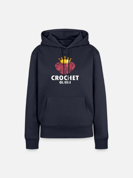 Crochet Queen - Frauen Premium Bio Hoodie - Navy