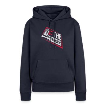faire confiance au processus Devis - Sweat à capuche Premium bio Femme - bleu marine - Devant - Julia (174cm)