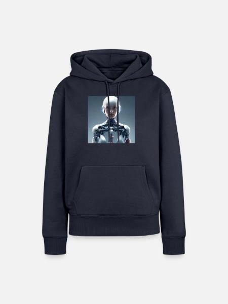 Gaming-Cyber-Mädchen - Frauen Premium Bio Hoodie - Navy